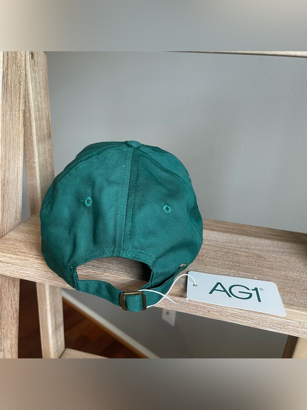 NWT- AG1 Adjustable “Morning Person” One size Green Strapback Baseball Cap Gift - Picture 6 of 9
